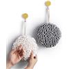 Sophie & Panda Set di Asciugamani Fuzzy Ball da 2 Bianchi e Grigi - Asciugati Le Mani in Modo Pratico e immediato con Questo Creativo Set di Asciugamani da Bagno Decorativi per Il Bagno