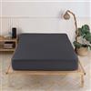 Vency Lenzuolo con Angoli Una Piazza e Mezza 140x200 cm Antracite Lenzuola 1 Piazza e Mezza in%100 Cotone 150g/m²