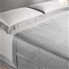 Riad Arredo Mahome Set Completo Lenzuola Matrimoniale in 100% Puro Cotone Italiano 120 Fili 300TC PERCALLE e Balze RASO Satin - Completo Letto Artigianale Tinta Unita con Balze in Raso Made in Italy (Grigio)