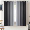 COSVIYA Grommet - Tende oscuranti in ombré, lunghezza 160 cm, colore nero e grigiastro, tende termiche per camera da letto/soggiorno, 2 pannelli, 132 x 160 cm
