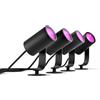 Philips Hue White and Color Ambiance Faretto Smart LED Lily per Esterni, Kit Base 4 Faretti, Dimmerabili, 8 W, Nero