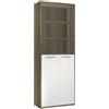 Composad | Libreria Alta della Linea DISEGNO con 2 Ante e 3 Vani, Libreria Scaffale Moderna, (LxAxP) 81,6x217,5x35,7 cm, Rovere Sonoma e Bianco Laccato, Ufficio, Soggiorno, Made in Italy