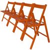 WELL HOME MOBILIARIO & DECORACIÓN Bas Sedia Pieghevole V1, Faggio, Arancione, 4 Sillas