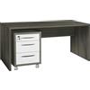 Composad | Scrivania e Cassettiera con 3 Cassetti e Serratura della Linea Disegno, Set di 2 Mobili per Ufficio, (LxAxP) 178,20x74,50x69 cm, Colore Rovere Sonoma e Bianco Laccato, Made in Italy