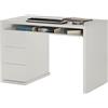 COMPOSAD | Scrivania della Linea MONETA con 3 Cassetti e 1 Vano, Scrivania PC, Scrivania con Cassetti, (LxAxP) 110x75x60 cm, Colore Bianco Laccato, Made in Italy