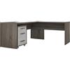Composad | Scrivania angolare e Cassettiera con 3 Cassetti e Serratura della Linea Disegno, Set di 2 Mobili per Ufficio, (LxAxP) 138,2x74,5x160,5 cm, Rovere Sonoma e Bianco Laccato, Made in Italy
