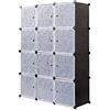 Mondeer Armadio cubi 12 cubo Guardaroba Portatile Modulare con 2 Barre, Stanzino Combinato Armadietto Mobiletto Salvaspazio Plastic Appendiabiti Portaoggetti