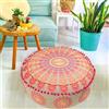 Mandala Life ART Fodera per cuscino da pavimento rotondo bohémien - 60x20 cm - 100% cotone - Custodia pouf per pouf per soggiorno, camera da letto, patio e altro