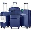 Joyway Set di valigie Valigia da viaggio a guscio rigido 4 pezzi con serratura TSA Set di valigie espandibili Include 1 borsa da viaggio Blu