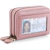 GAEKEAO Porta Carte di Credito Donna in Vera Pelle, RFID Blocco Porta Carte Credito Portafoglio, Portamonete con cerniera