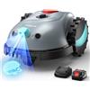 YARDCARE V100 Robot Tagliaerba senza Filo Perimetrale, con Telecamera, Evitamento Ostacoli, Navigazione Visiva, 4 Ah Batteria, Robottino Taglia Erba da Giardino con Lame di Ricambio, Taglio a Spirale