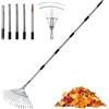 Rodison Rastrello per foglie da giardino, rastrello regolabile per giardinaggio, manico lungo 94-167 cm con testa espandibile a 22 denti, 20-45 cm, per giardino/prato/cortile/erba artificiale