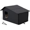 ALLSOPETS Cuccia Gatto Esterno Impermeabile, Casetta Pieghevole e Calda per Gatti o Cani di Piccola Taglia, Riparo Resistente per Interno ed Esterno in Inverno (Nero Mezzanotte)
