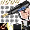 POWZOO 80W Saldatrice per Plastica,Kit di Riparazione Paraurti Auto con 800 Pezzi 6 Tipi Caldo Cucitrice,Saldatore Pistola Riparazione Macchina,Plastica Saldatrice Graffette Saldatura.