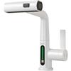 ESOP Rubinetto Cucina con Doccetta Estraibile, Miscelatore Cucina con Display Digitale a LED, 3 Modalità Rubinetti Lavello Bagno Monocomando Girevole a 360°, Regolabile in Altezza (Bianco)