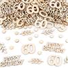 Hopton Coriandoli in legno, decorazione per compleanno, 100 pezzi, 60 compleanni, decorazione da tavolo, per ragazze, ragazzi, bambini, feste