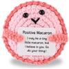 TOYMIS Macaron Positivo, Bambola Lavorata a Maglia Positiva Mini Macaron All'Uncinetto Giocattolo Motivazionale Lavorato a Maglia con Carta di Incoraggiamento per Decorazioni per Feste di Compleanno