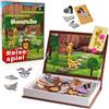 Mamas Reise Hacks Gioco magnetico a partire dai 3 anni - occupazione per viaggi in auto e ristorante per bambini, libro magnetico, puzzle da viaggio magnetico, puzzle da auto, magnetico, scatola da