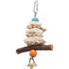 Onewer Giocattoli a Osso di Seppia per pappagalli, Giocattoli a Osso di Seppia Giocattoli da Masticare per pappagalli appesi con Campana per pappagalli Grigi africani Budgie(15cm/5.9in)