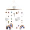 Neuytiky Giostrina Culla Neonato in Legno,Arcobaleno Mobile,Baby Campanelli Eolici per Mobile, Decorazioni per Cameretta, Regalo 0+ Mesi per appendere il lettino, il fasciatoio