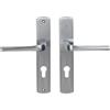 Bricard 879051 Coppia di maniglie cromate satinate zamack su piastra eVidence, porta d'ingresso