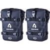 ARMOURAIN set di 2 borse da moto in PVC con spallacci - Impermeabili - Adatte alla maggior parte delle moto - 12 litri (6 x 2) - PVC nero in fibra di carbonio
