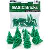 BRICK Flip Lego - Set di 10 Alberi di Natale per il Tuo Paesaggio, Set di Pezzi Singoli 2 x 2, Serie Basic Bricks (‎2435)