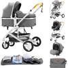 ALYIKOU passeggino compatto a ombrello 3 in 1, da 0 a 4 anni (25 kg max), leggero, passeggino da città, con carrello di trasporto,nero