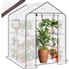 Sekey Serra da Giardino con 10 Ripiani, con Porta per arrotolare la Serra, per pomodori, Verdure, Giardino, 143 x 143 x 195 cm, Bianco Serra Giardino Tunnel