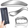 GYX COELE IASTM Tools 3 in 1 - Set di strumenti per massaggio Gua Sha in acciaio inox con custodia, lame per raschiatore muscolare per terapia fisica
