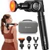NAPRE Pistola massaggiatrice con funzione riscaldamento e fototerapia rossa,Massage Gun Pistola Massaggiatrice con prolunga, Massaggiatore a percussione per relax di spalle/corpo/schiena,32 velocità