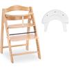 hauck Arketa N Play, Beech - Seggiolone Pappa con Vassoio da Gioco (Senza Giochi), Spartigambe, Cintura a 5 Punti e Barra Protettiva - dai 6 Mesi fino a 130 kg - Altezza Regolabile