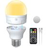 I-SHUNFA Lampadina Ricaricabile USB-C con Telecomando,AC100-240V E27 LED 7W,3 Colori Dimmerabile Touch Control Lampadine Ricaricabile con Timer e Batteria,2000mAh Luce di Emergenza con Magnetico,1 Pack