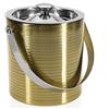 COM-FOUR® secchiello per il ghiaccio in acciaio inossidabile - contenitore per cubetti di ghiaccio a doppia parete con coperchio e manico - refrigeratore per champagne e vino (Sandefjord)