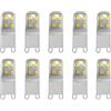HUAMu Lampadina LED G9 2W, 200LM, Equivalente 20W alogeno, Bianco freddo 6000K, 220-240V, CRI maggiore di 85, NON dimmerabile, Risparmio energetico, Base in ceramica, Base standard G9, 10 Pezzi