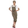 Smiffys Costume Contadina Seconda guerra mondiale, khaki, con maglietta, salopette e foulard Halloween
