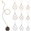 PH PandaHall 9pz 3 Colori Porta Pietre di Cristallo Porta Pietre Vuote Collana con Ciondolo di Cristallo In Ottone Regolabile Gabbia di Pietra per Donne Uomini Creazione di Gioielli Matrimonio