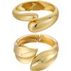Emibele Bracciale d'Oro, Bracciale Bangle Aperto Placcato Oro 18 Carati, Set di Bracciali A Goccia Con Cerniera Per Le Donne, Regalo di Gioielli Che Non Si Appannano, 2 Pack