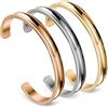 Zuo Bao Elastico per capelli, posizionato all'interno della scanalatura di braccialetto rigido in acciaio INOX, per donne e ragazze e acciaio inossidabile, colore: 3 Colors/set, cod. ST01