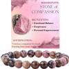Bivei Rodonite - Compassione - signora braccialetto perline 8mm semiprezioso cristallo naturale elastico elastico cristallo accessori regalo di yoga Large