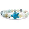 aninu Bracciale Tartaruga con App di Monitoraggio - Adozione Simbolica Tartaruga Marina, Bracciale Pietra Naturale Elastico come Bracciale Amicizia Coppia Regalo Donna Uomo Bambini