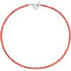 GAVU Collana da Donna Perline Agata Rossa Arancione, Collana Minimalista da Donna in Pietre Dure con Chiusura OT a Cuore