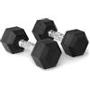 Amazon Basics manubri esagonali set con rivestimento in gomma, 6 kg, Nero