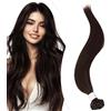 Elailite Extension Cheratina Capelli Veri 1 Grammo Marrone, 25 Ciocche 100% Human Hair Indiani 35cm 20g #4 Marrone Cioccolato