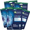 Garnier Maschera in Tessuto Skin Active Hydra Bomb Notte, Idratante e Rigenerante, Con Acido Ialuronico, Acqua Marina e Fiordalisio, Per Pelli Stanche e Sensibili, Confezione da 5