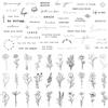 Esland Tatuaggi temporanei realistici 60 fogli piccoli tatuaggi rimovibili, 30 tatuaggi con parole ispiratrici, 30 adesivi per tatuaggi con foglie floreali botaniche