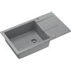 QUADRON Lavello grigio | Dimensioni 78 x 45 x 18,5 cm |Lavello in granito CHRISTIAN 136 XL Lavello da cucina a una vasca | manuale e gocciolatoio |Lavello da incasso a 1 vasca