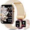 INNOFOVO Smartwatch Donna con Risposta Chiamate e Whatsapp, 1.85'' Smart Watch con Frequenza Cardiaca, Monitoraggio del Sonno, Contapassi, Fitness Tracker per Android iOS, Oro Rosa