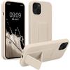 kwmobile 1x Custodia Compatibile con Apple iPhone 13 - Cover Supporto Dita - Back Case per Smartphone - Protezione Gommata crema