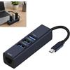 Huybaa Adattatore USB C a Ethernet Gigabit(RJ45) + 1 Porte USB 3.0 +2 Porte USB 2.0-4 in 1 in Alluminio per MacBook, iPad, Chromebook, XPS, Surface, Samsung, Pixel, Dispositivi USB-C - Plug & Play